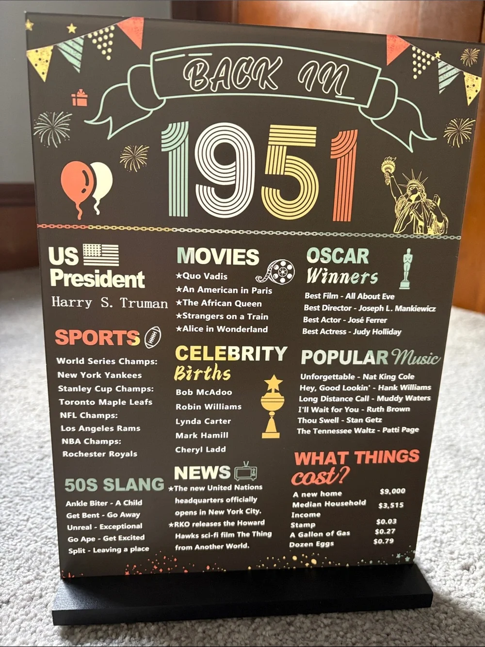 75th Birthday Party Decor Kit - Cream & Black